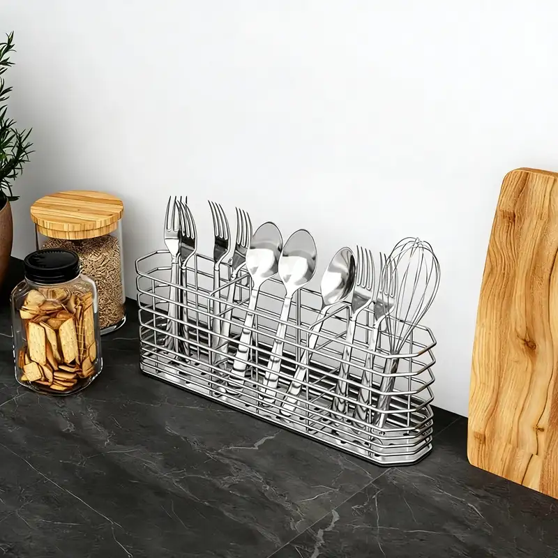 304 Stainless Steel Chopstick Holder နှင့် Utensil Drying Rack