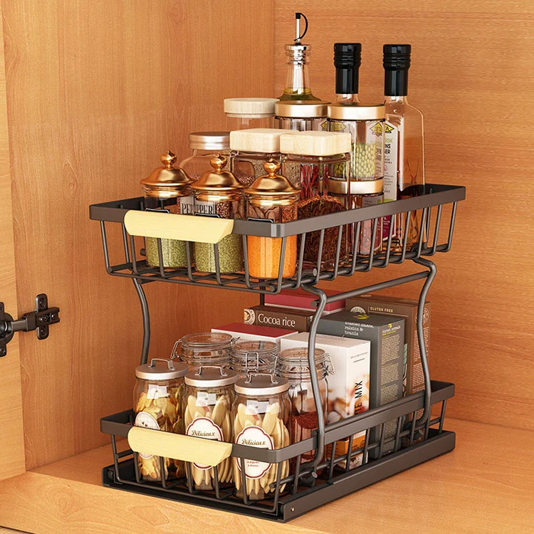 Heavy-Duty Metal Pull-Out Kitchen Storage Rack Heavy-Duty Metal Pull-Out Kitchen Storage Rack