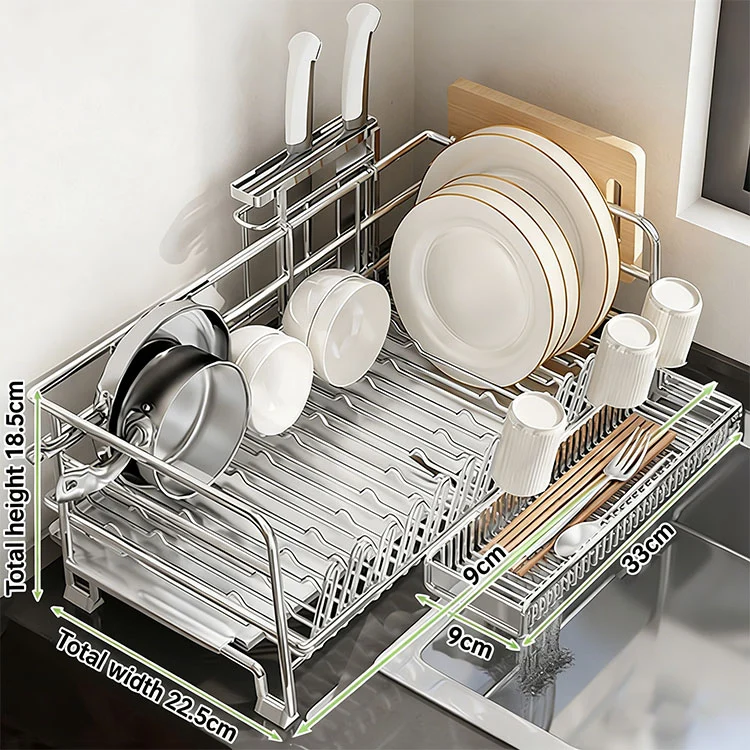 No Assembly Adjustable Stainless Steel Dish Rack No Assembly Adjustable Stainless Steel Dish Rack