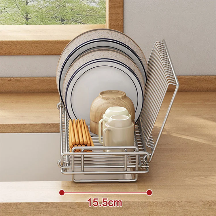 Stainless Steel ပန်းကန် နှင့် Spoon Draining Rack